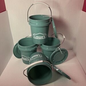 Lowe's TEAL 0.5-Quart BPA-Free Mini Paint Buckets With Lids Easter Set/4